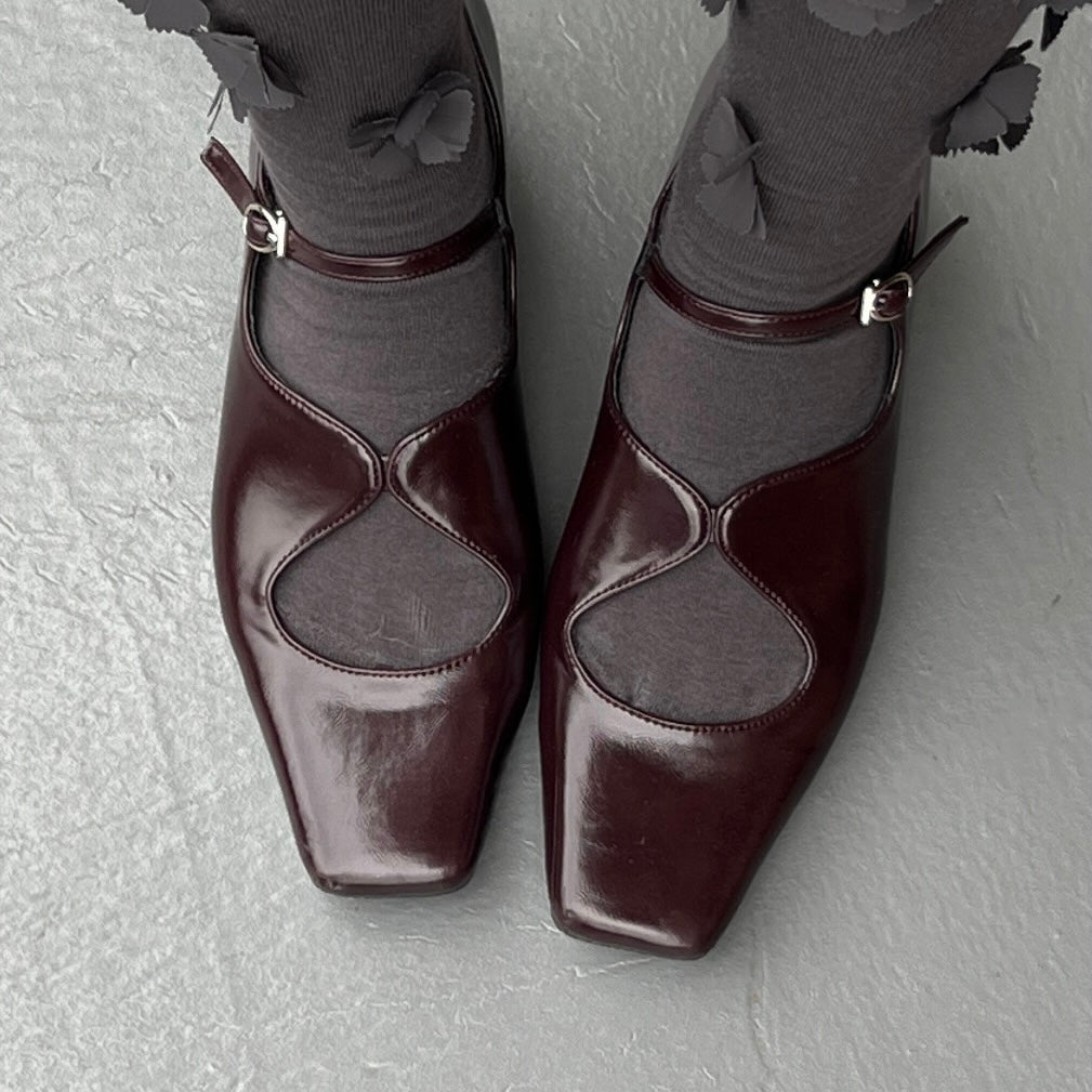 【CHARCOAL GRAY】flower motif socks