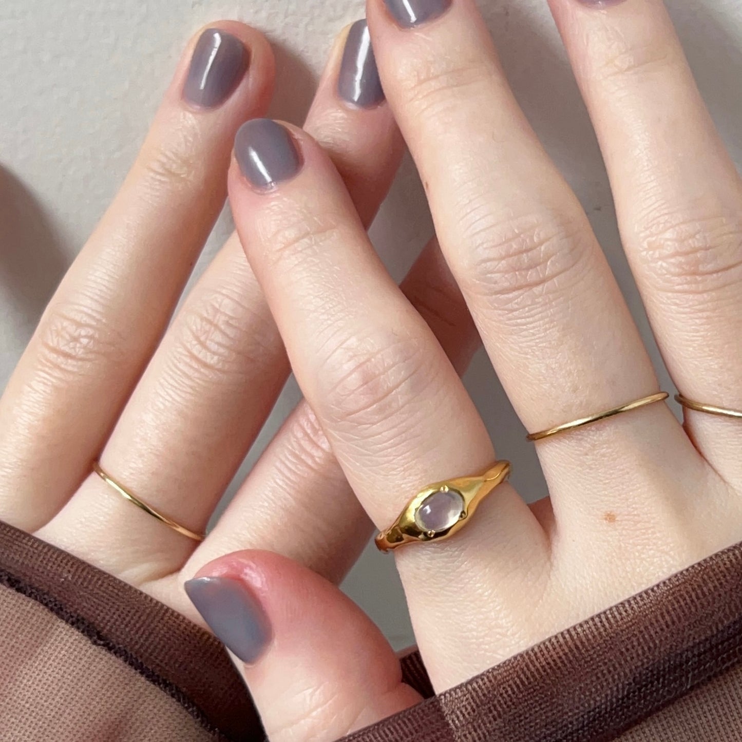 [ royal blue moon stone ] pebble gold [ free size ]