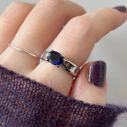 [ iolite ] um silver ring [ free size ]