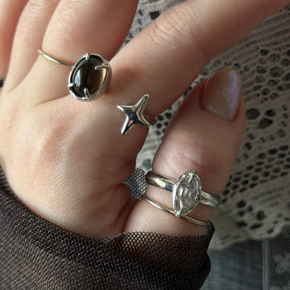 [ white topaz ] marquis stone silver