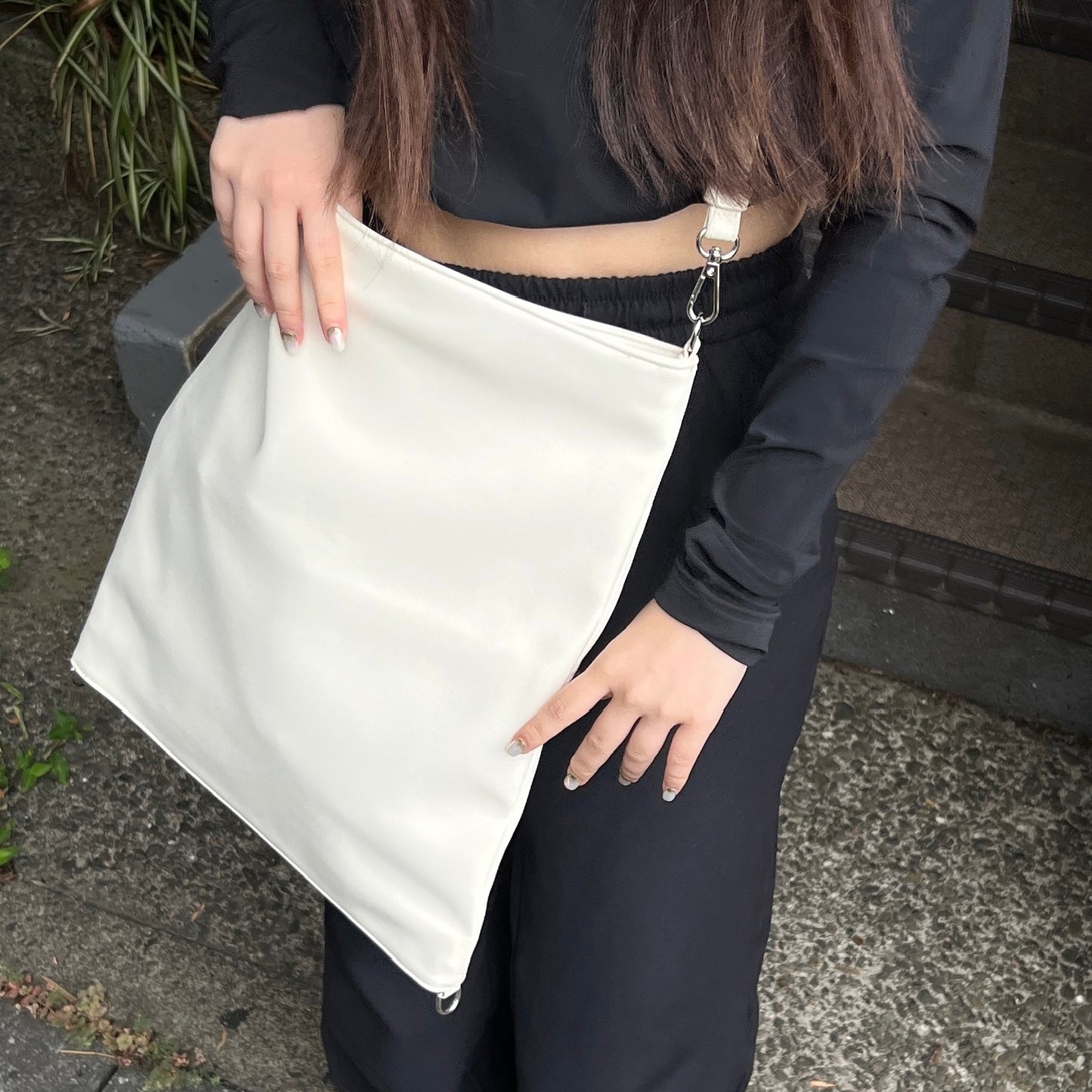 【IVORY】2way suede shoulder tote bag