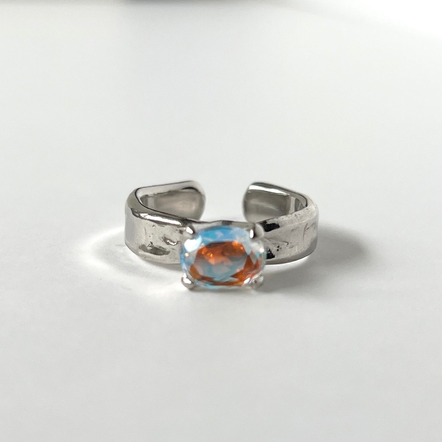 [ angel aura quartz ] um silver ring