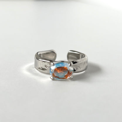 [ angel aura quartz ] um silver ring