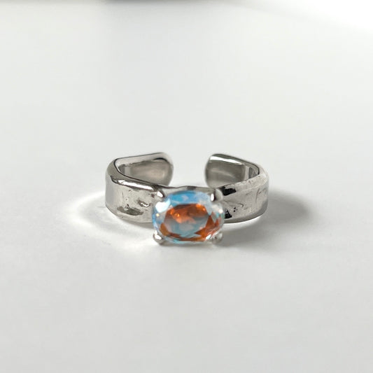 [ angel aura quartz ] um silver ring [ free size ]