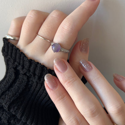 [ vine amethyst ] croissant silver