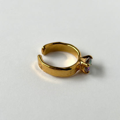 [ mystic quartz ] um gold ring [ free size ]