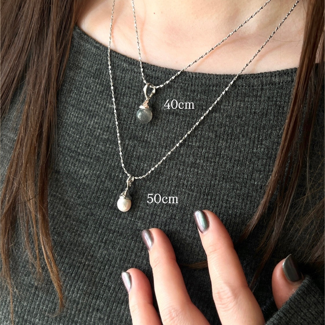 [ labradorite ] drip necklace gold