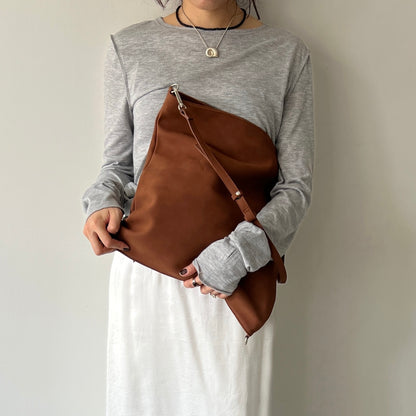【BROWN】2way suede shoulder tote bag