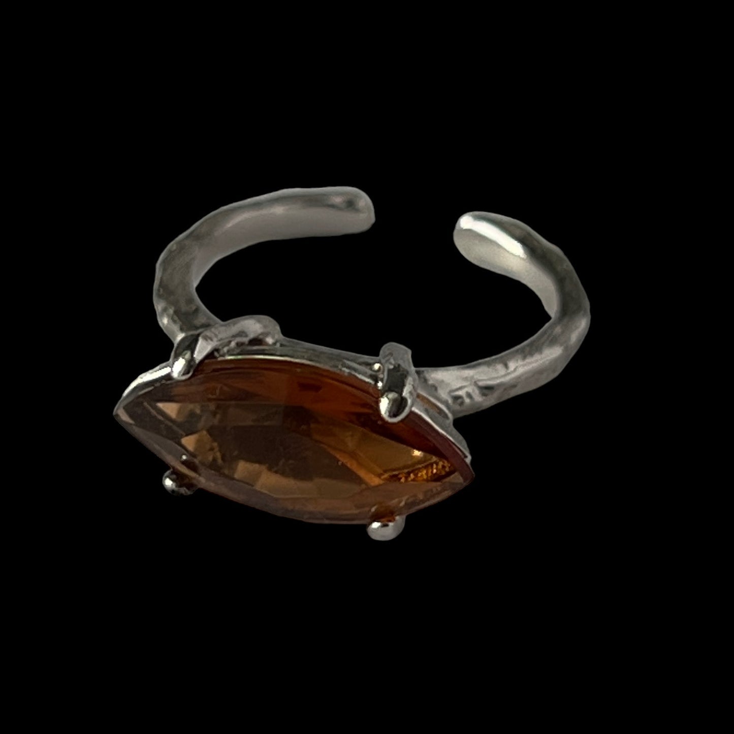 05. [ brown ] gem MARQUISE silver [ free size ]