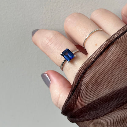 [ blue mystic topaz ] rectangle faceted cut silver