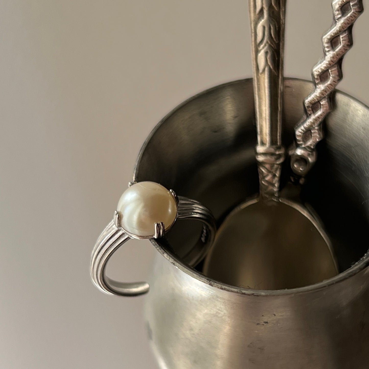 [ vintage pearl ] croissant silver