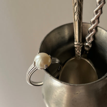 [ vintage pearl ] croissant silver