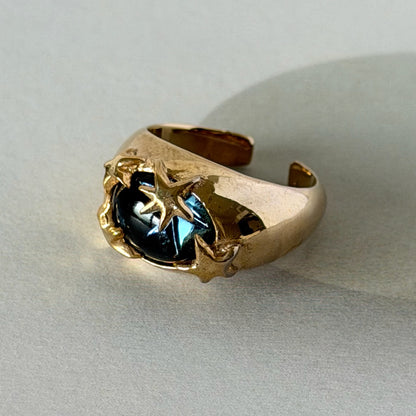 [ star dark blue ] twinkle ring gold