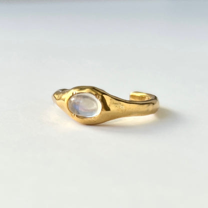 [ royal blue moon stone ] pebble gold [ free size ]