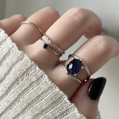 [ iolite ] double chain silver