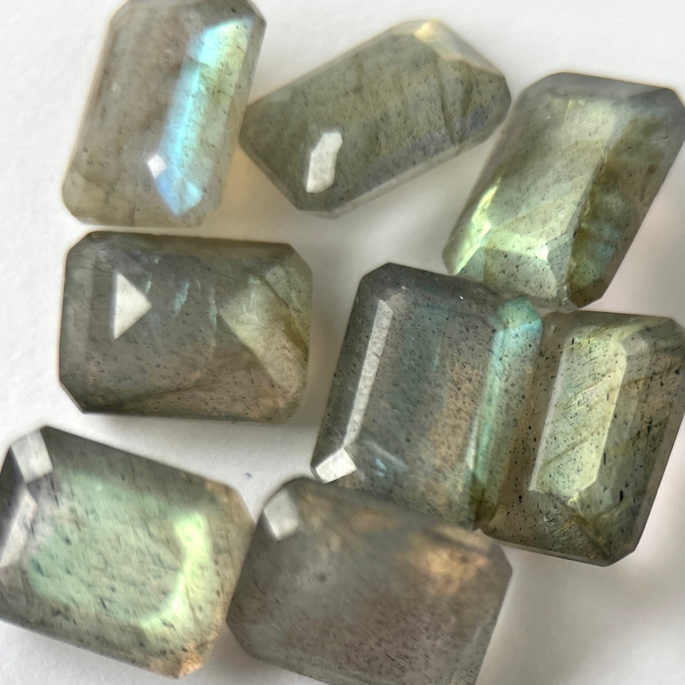 [ labradorite ] rectangle faceted cut silver