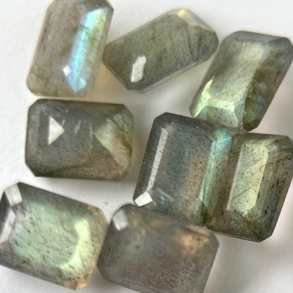 [ labradorite ] rectangle faceted cut silver