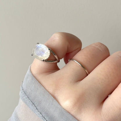 [ rainbow moon stone ] reine pinky silver