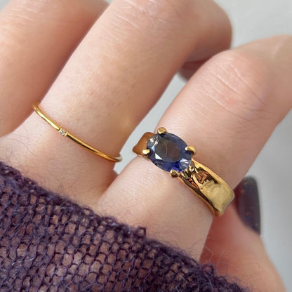 [ iolite ] um gold ring [ free size ]