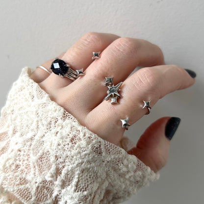 [ silver ] double ptolemaeus ring [ free size ]