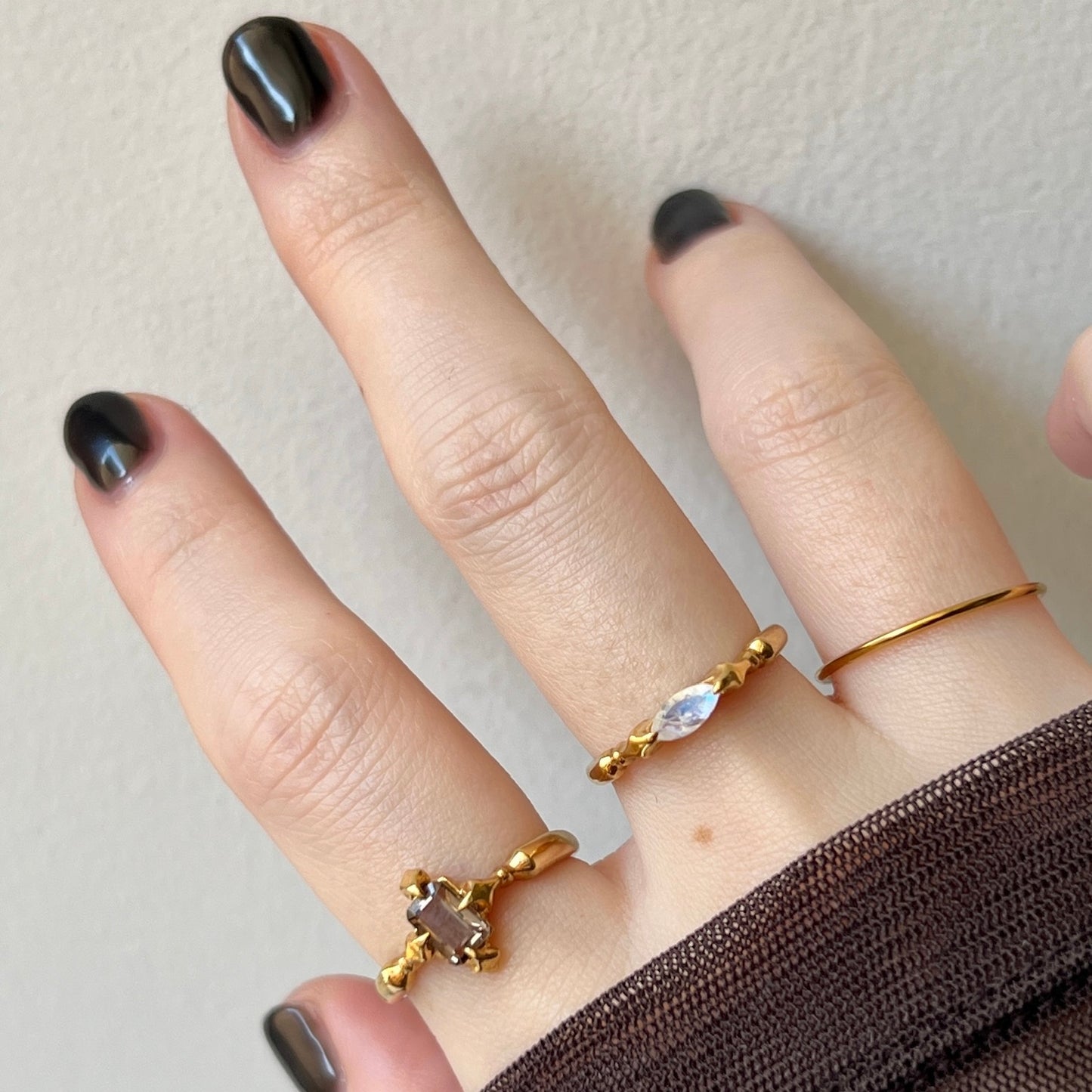 [ rainbow moon stone ] polar star gold