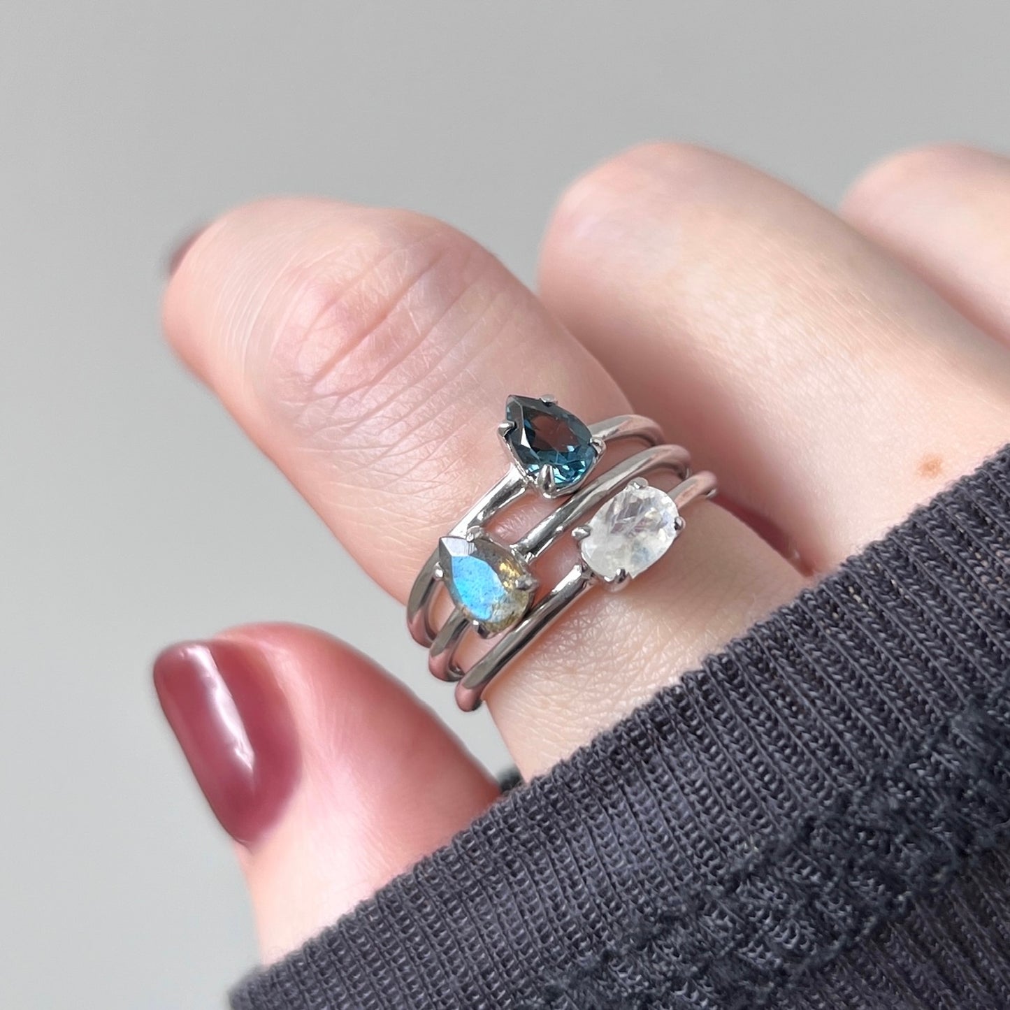 [ london blue topaz ] dorp faceted cut ring  silver [ free size ]