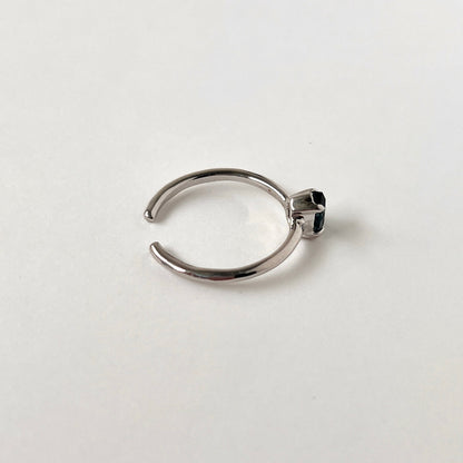 [ london blue topaz ] dorp faceted cut ring  silver [ free size ]