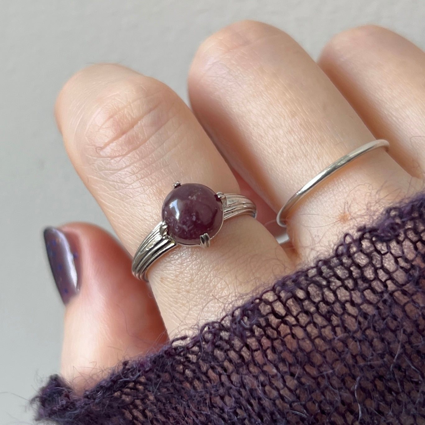 [ lepidolite ] croissant silver