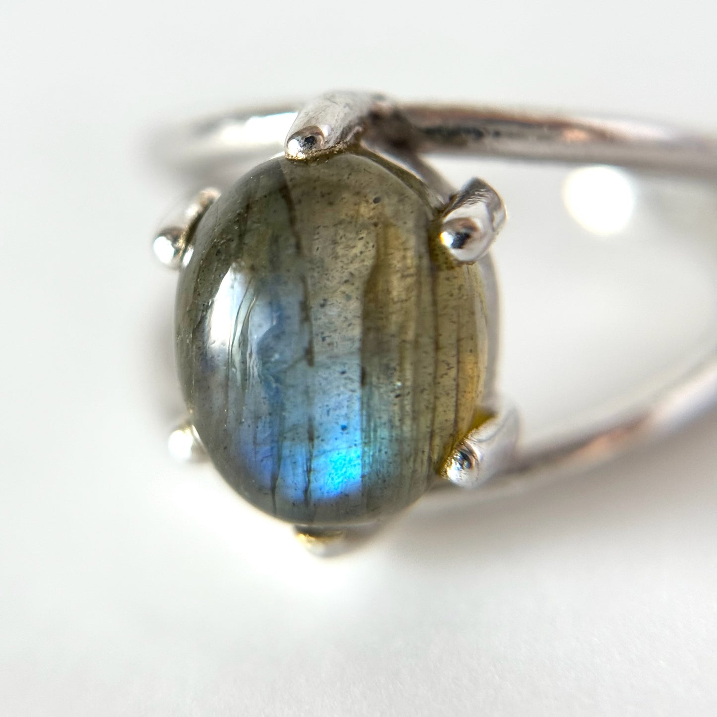 [ gray labradorite ] double silver [ free size ]