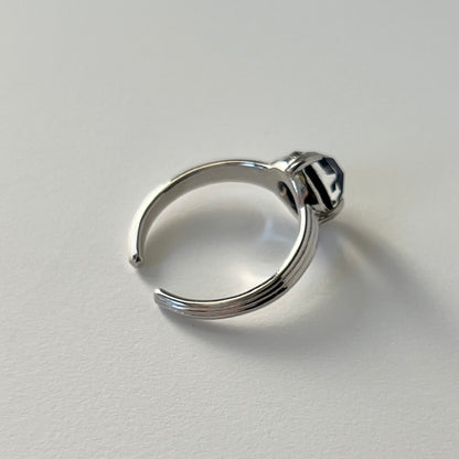 [ blue gold stone (multi-faceted) ] croissant silver