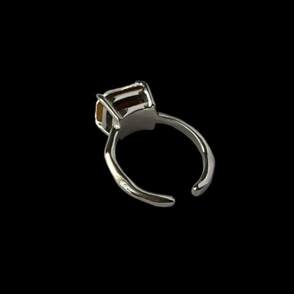 10. [ crystal ] gem OCTAGON silver
