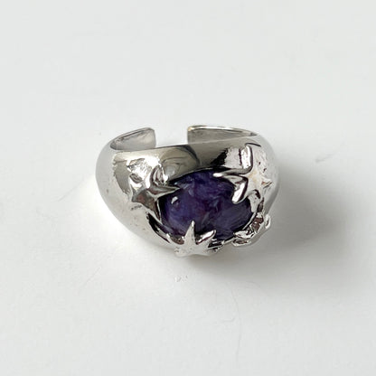 [ charoite ] twinkle ring silver