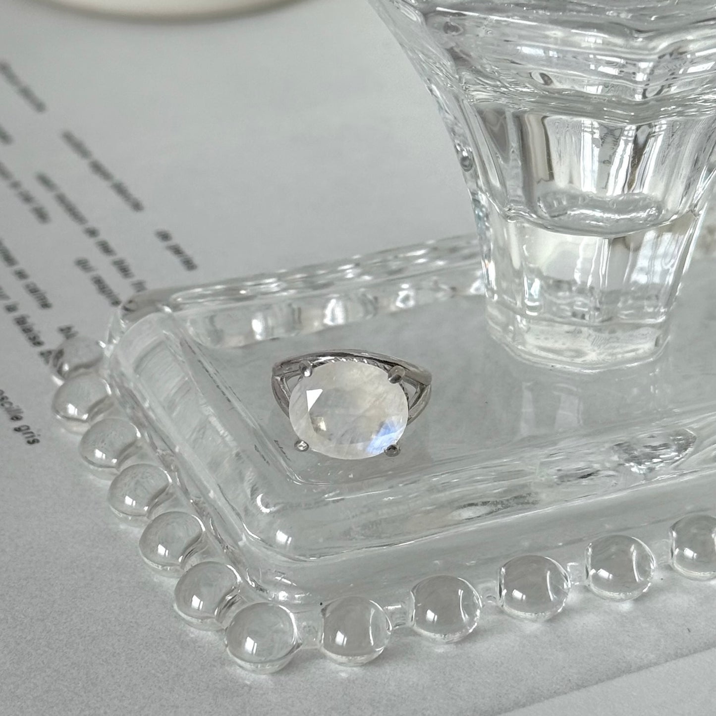 [ rainbow moon stone ] reine pinky silver