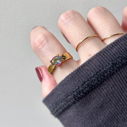 [ mystic quartz ] um gold ring [ free size ]