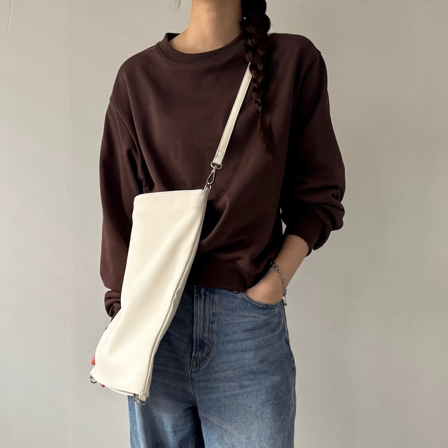 【IVORY】2way suede shoulder tote bag