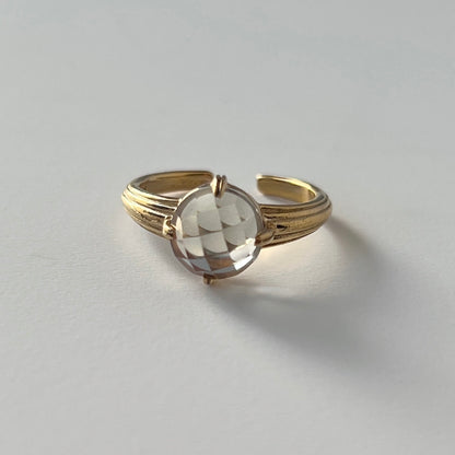 [ green amethyst (multi-faceted) ] croissant gold