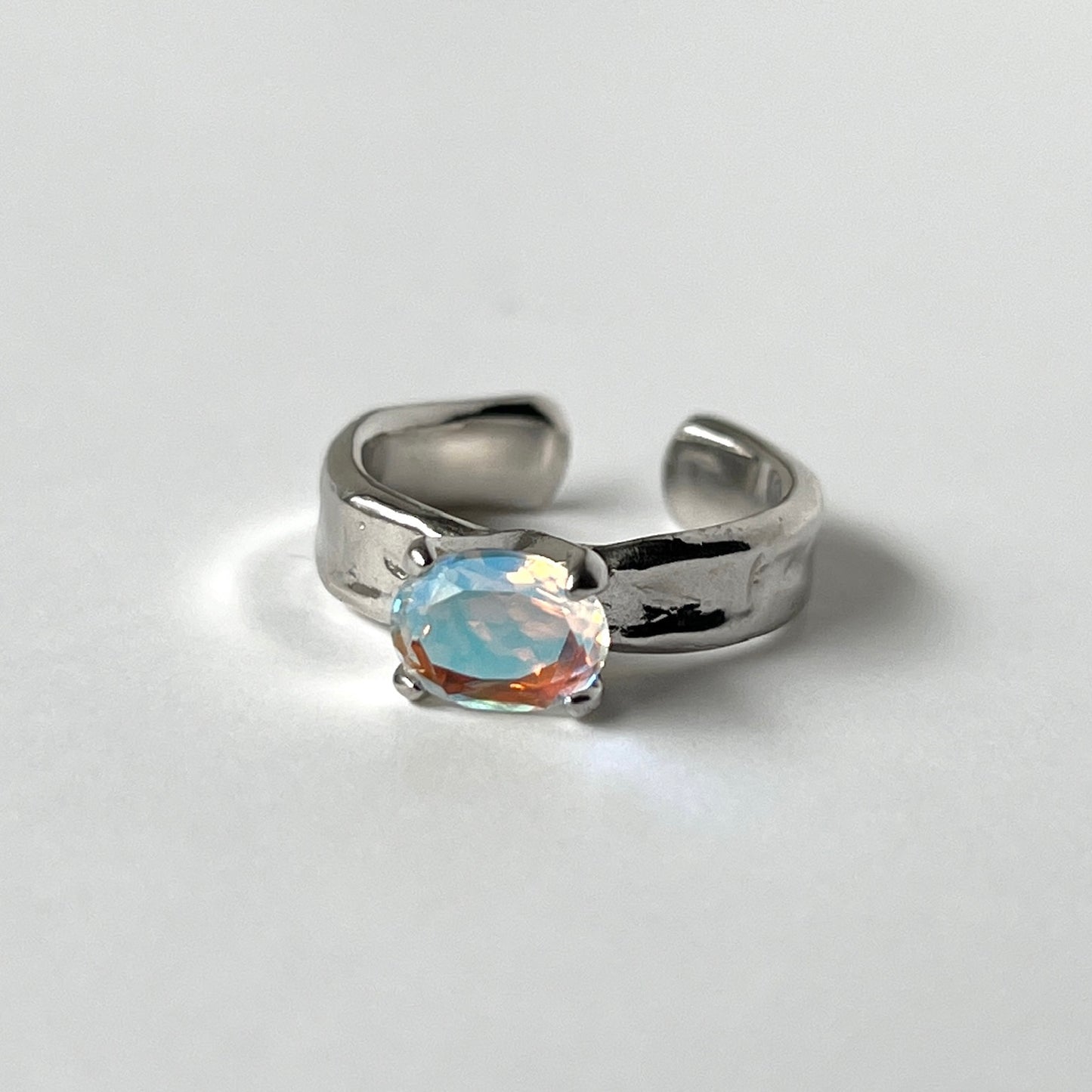 [ angel aura quartz ] um silver ring