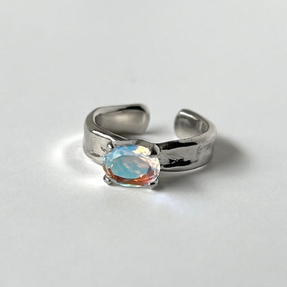 [ angel aura quartz ] um silver ring