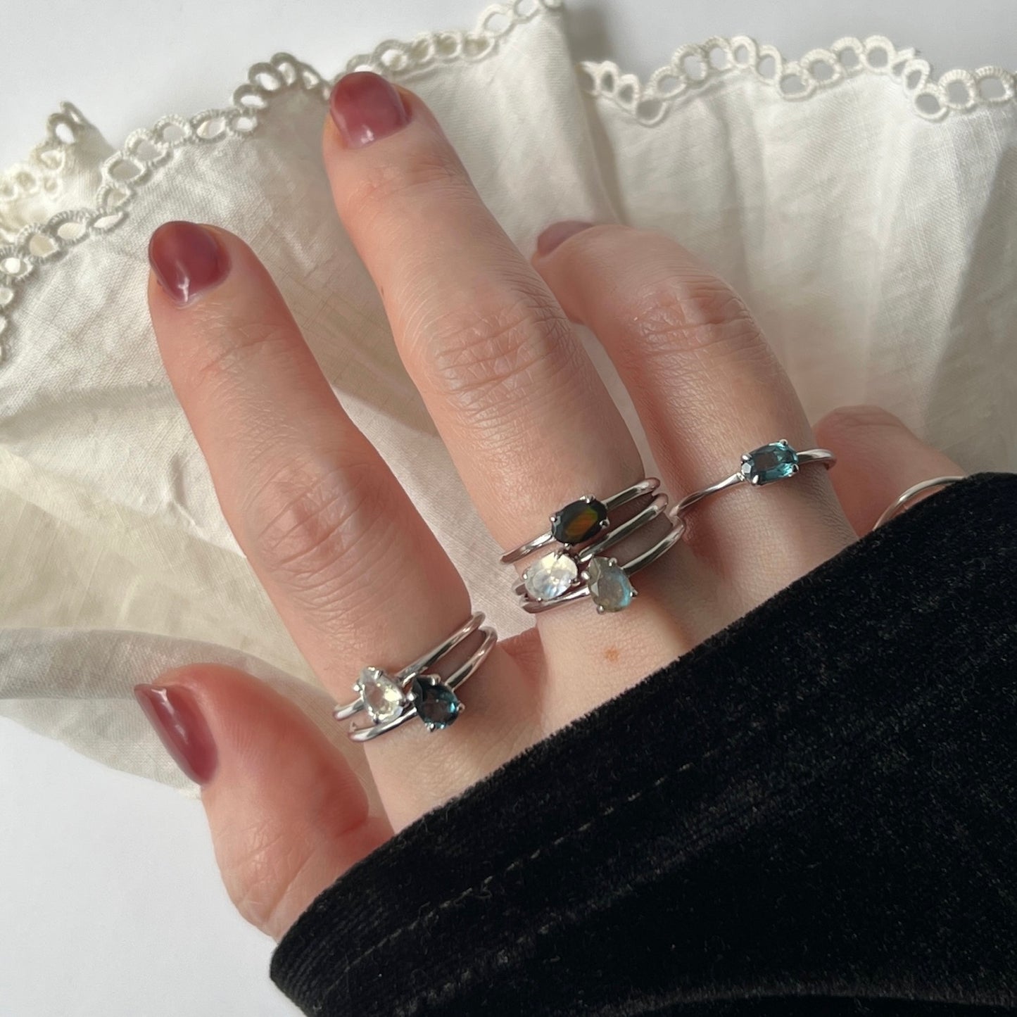 【 recommended set 】oval & drop silver