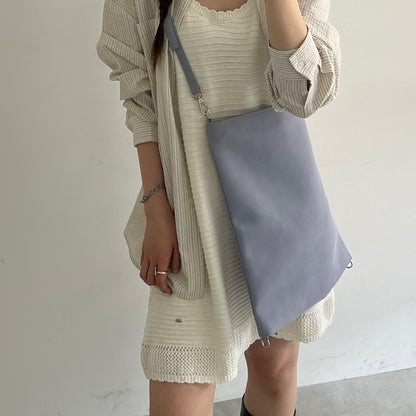 【BLUE】2way suede shoulder tote bag