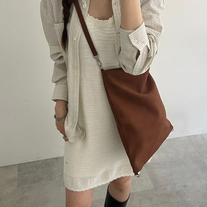 【BROWN】2way suede shoulder tote bag