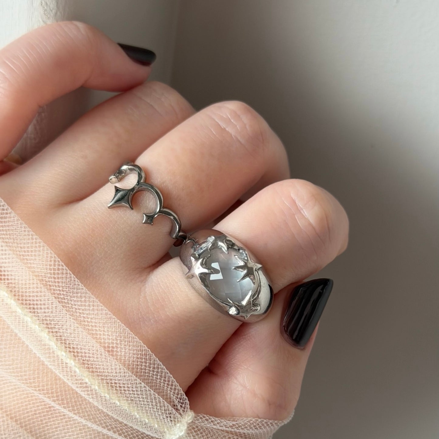 [ mother of pearl doublet ] twinkle ring silver