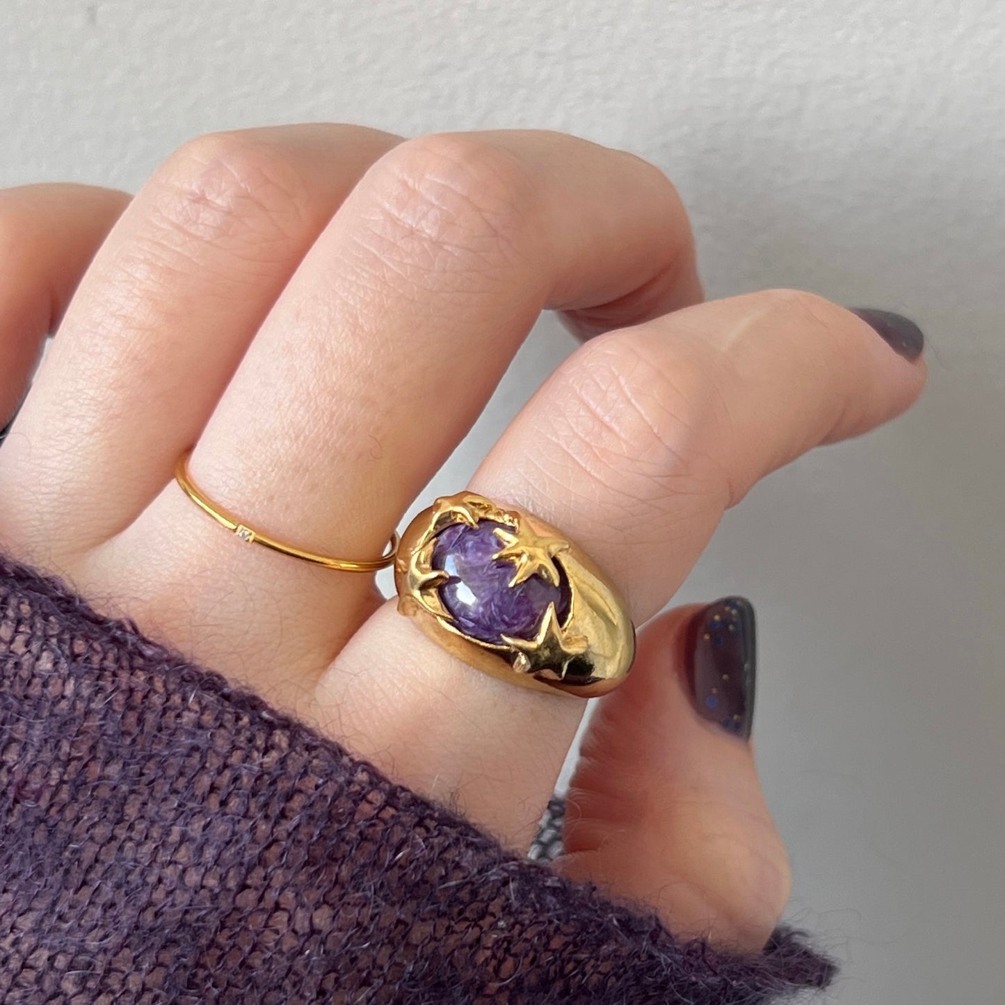 [ charoite ] twinkle ring gold