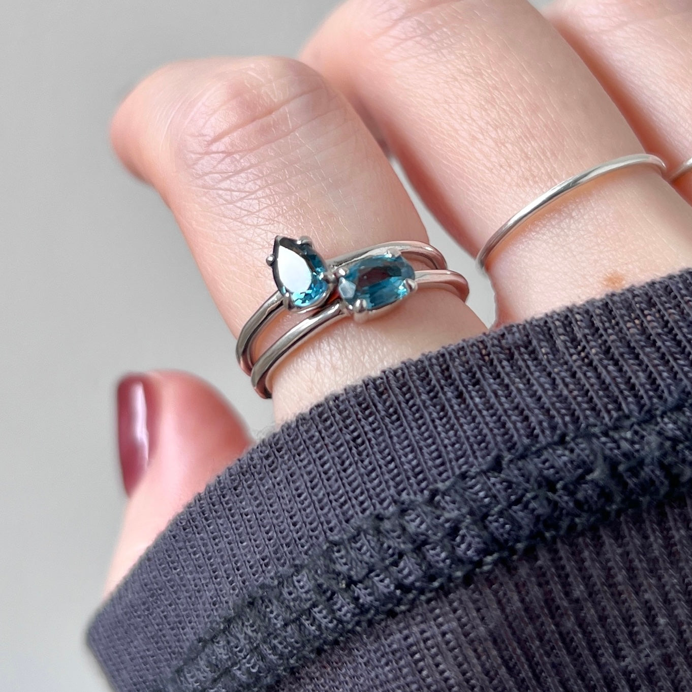 [ london blue topaz ] dorp faceted cut ring  silver [ free size ]
