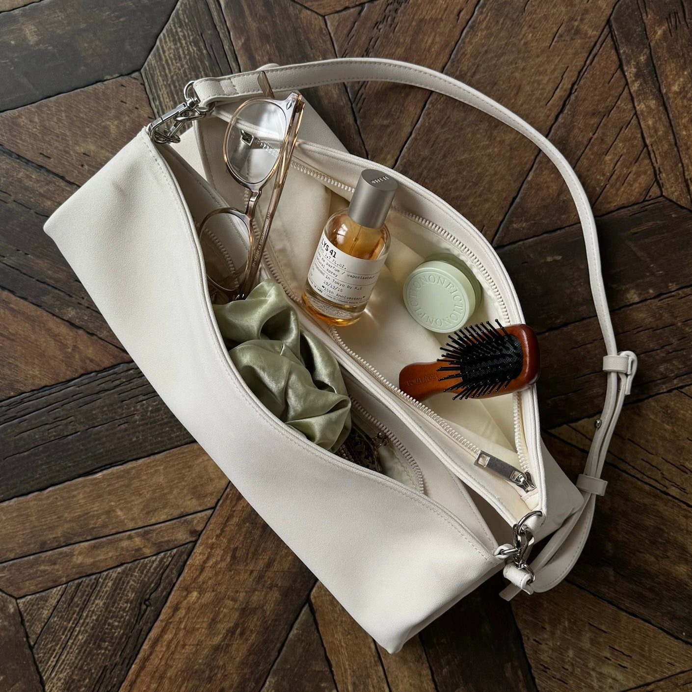 【IVORY】2way suede shoulder tote bag