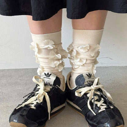 【IVORY】flower motif socks