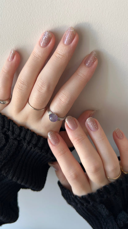 [ vine amethyst ] croissant silver