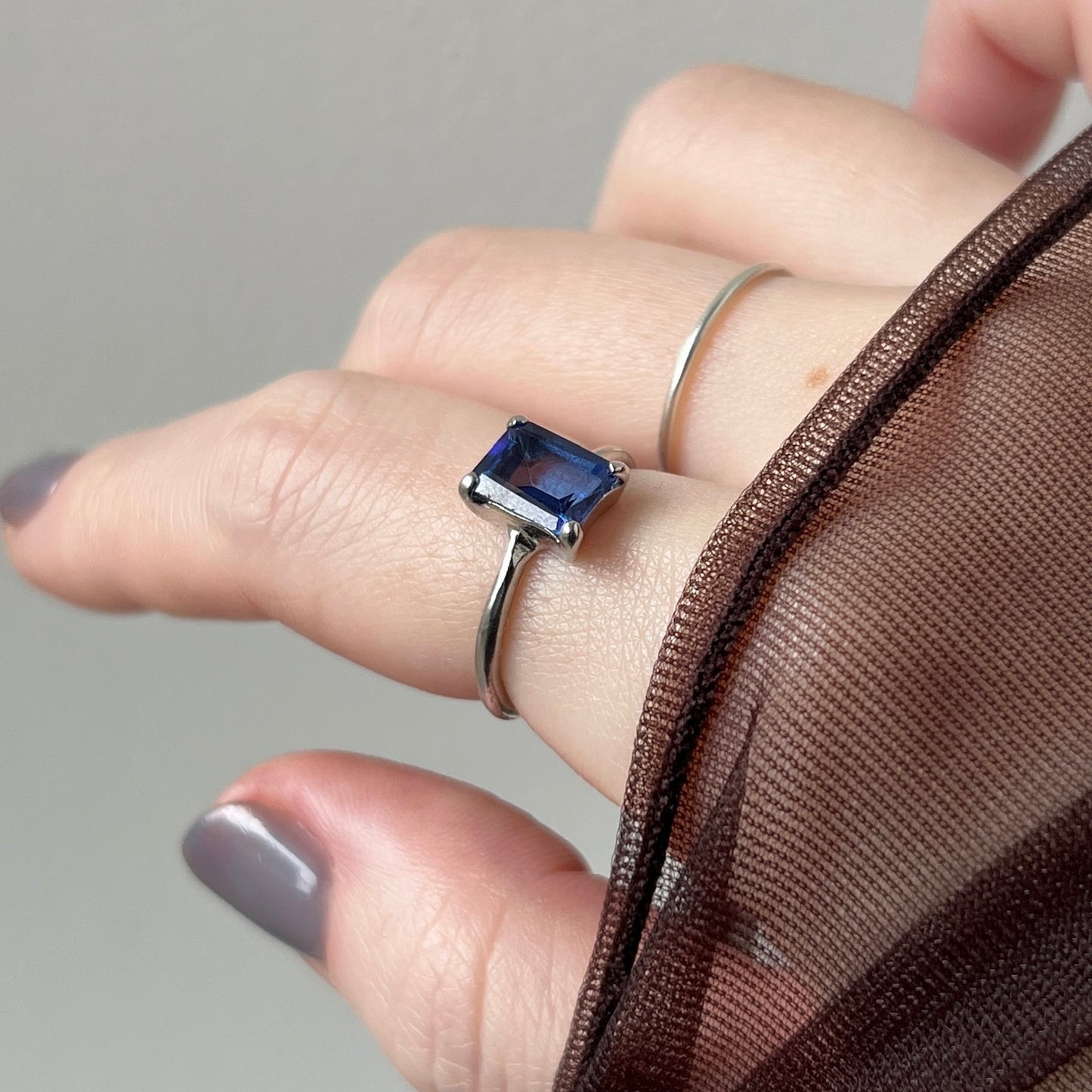 [ blue mystic topaz ] rectangle faceted cut silver