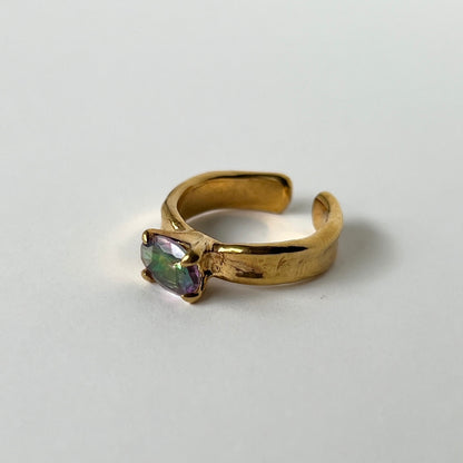 [ mystic quartz ] um gold ring [ free size ]