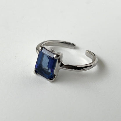 [ blue mystic topaz ] rectangle faceted cut silver
